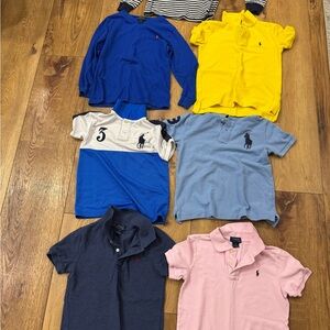 Kids Polo RL 7-Shirt Bundle - Blue, Yellow, Pink, Stripped, Long sleeve  size6
